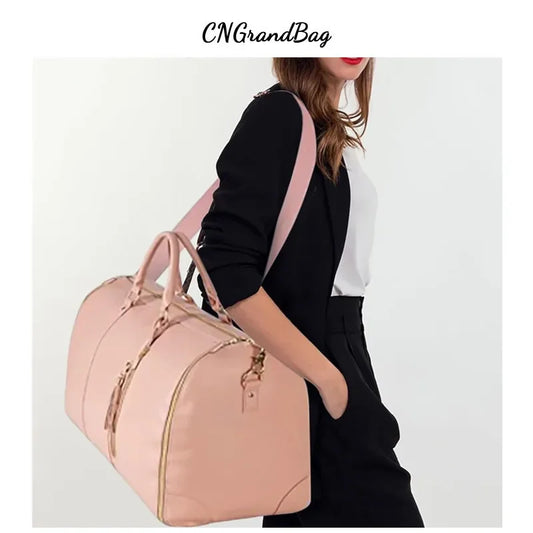 Large Capacity Foldable PU Leather Suitcase Bag Travel Handbag Shoulder Bag Easy to Carry Big Size Luggage Bag for Travel