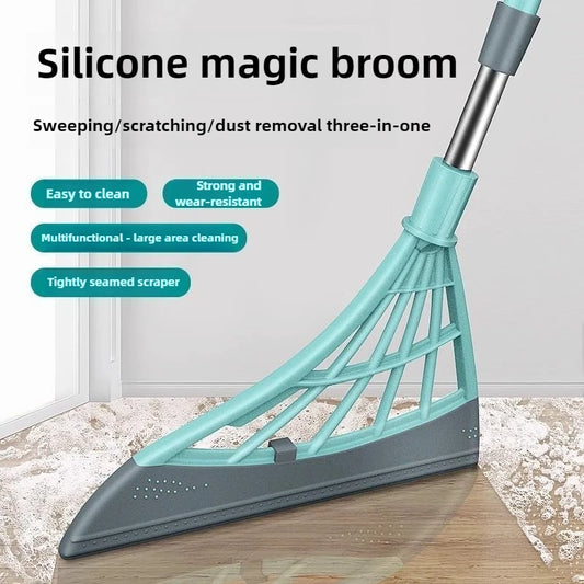 Hairless broom, bathroom wiper, stainless steel pole, bathroom and toilet floor broom, three-in-one floor scraper