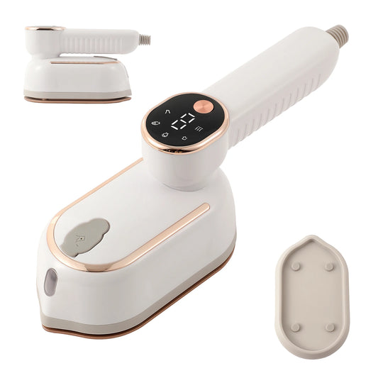 Portable mini steam iron with four temperature control and high-power rotating handheld ironing machine.